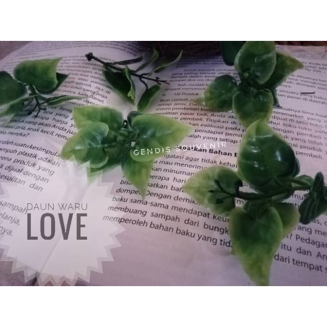 5pcs Rumput  daun WARU LOVE artificial hiasan  seserahan  