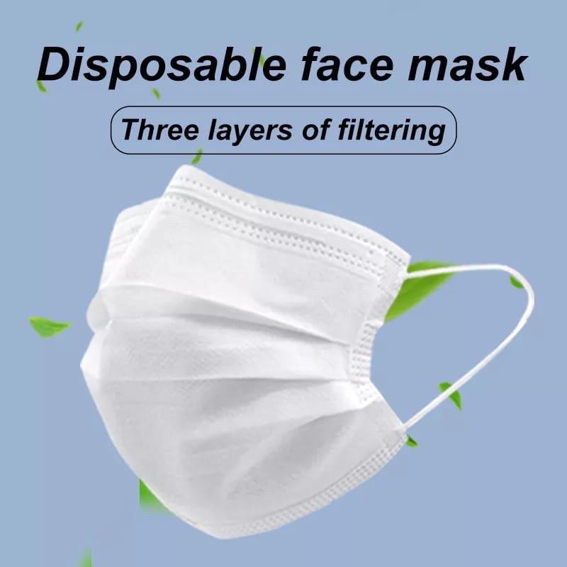 MASKER 3PLY PUTIH EARLOOP/MASKER DISPOSABLE 3PLY WHITE (50pcs)