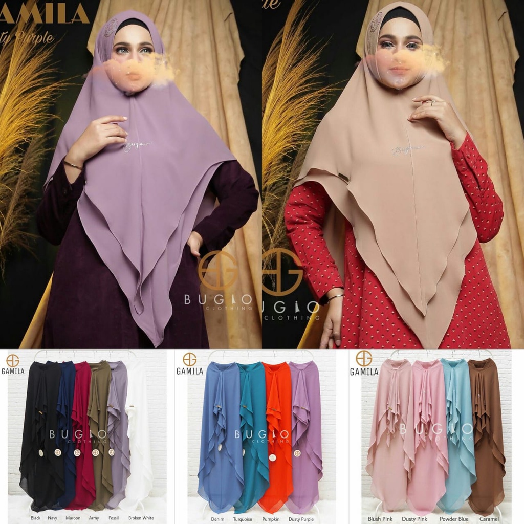 [BUGIO CLOTHING] KHIMAR / KERUDUNG SYARI " GAMILA " By Bugio Clothing