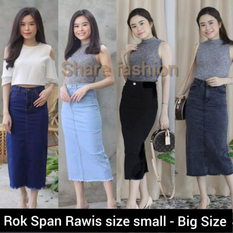 (COD bisa)Rok span rawis | Rok span panjang | Rok jeans | Rok jeans panjang | Rok jeans panjang | Rok 7/9