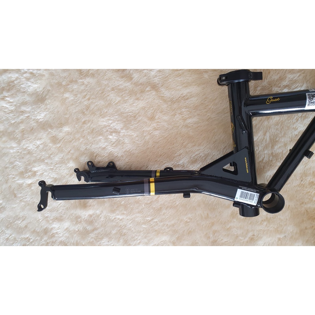 Frame Fork plus Handlepost Fnhon GUST Warna BLACK GOLD 20 22 inch Discbrake Chromlly