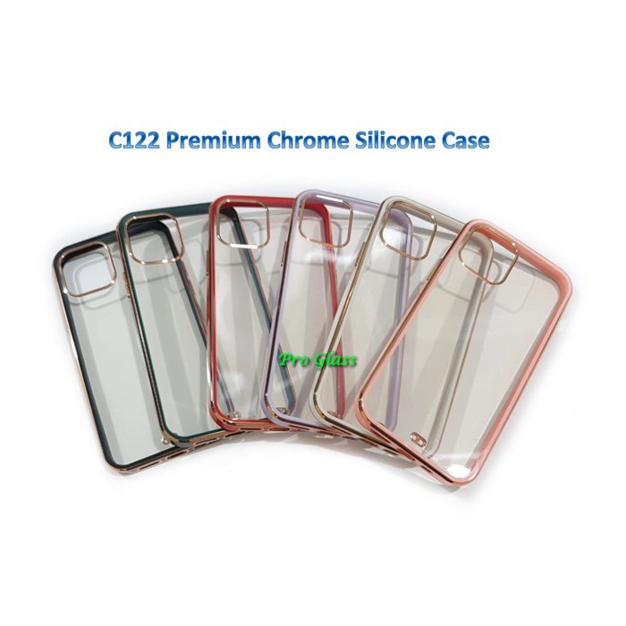 C122 Iphone 12 / 12 MINI / 12 PRO / 12 PRO MAX Square Chrome Silicone Case