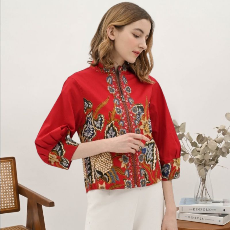 Size Jumbo : Jaket Bomber Batik / Jaket Batik Wanita /Outer Batik-CASSANDRA