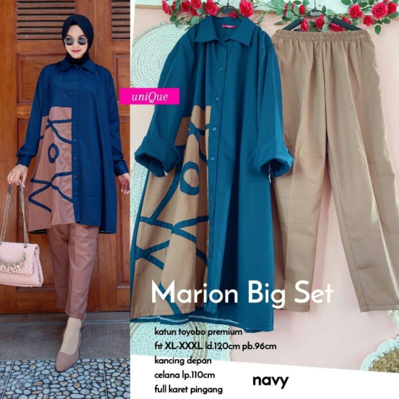 Marion Big Set - Fashion Muslim Perempuan Atasan Tunik Dewasa Syari Murah Cantik