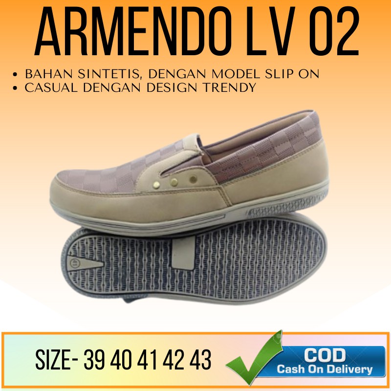 SEPATU SLIP ON PRIA CASUAL KERJA ORIGINAL ARMENDO LV 03