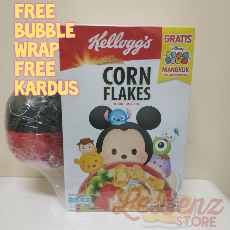 Kelloggs Corn Flakes 275 gram x 2 pack Free Tsum tsum mangkok bowl