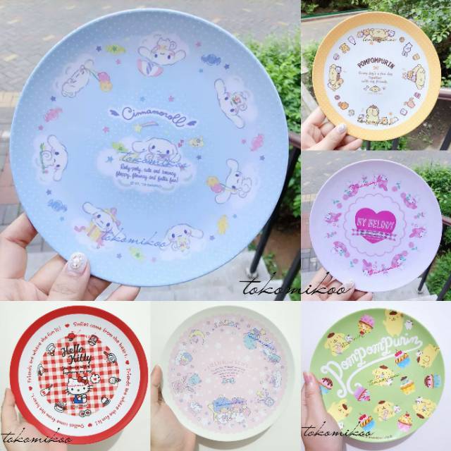 Piring Sanrio - Pompompurin, Little Twin Star, Hello Kitty, My melody, Cinnamoroll