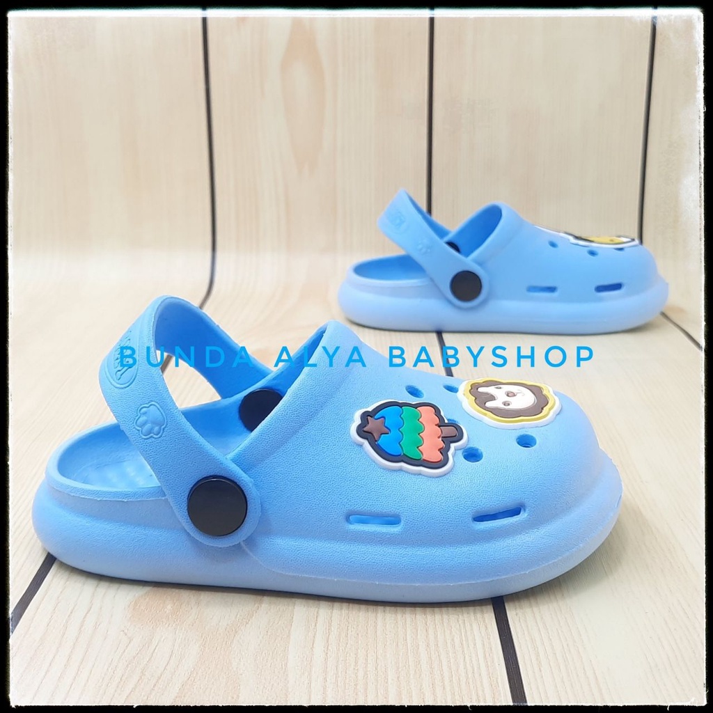 Sendal Anak Laki Laki Umur 3 4 5 Tahun BIRU Karet Elastis - Sepatu Sandal Anak Cowok Elastis Motif Lucu Karet Anti Licin Size 26 - 35 Sendal Anak Karet Sendal Anak Elastis BLUE