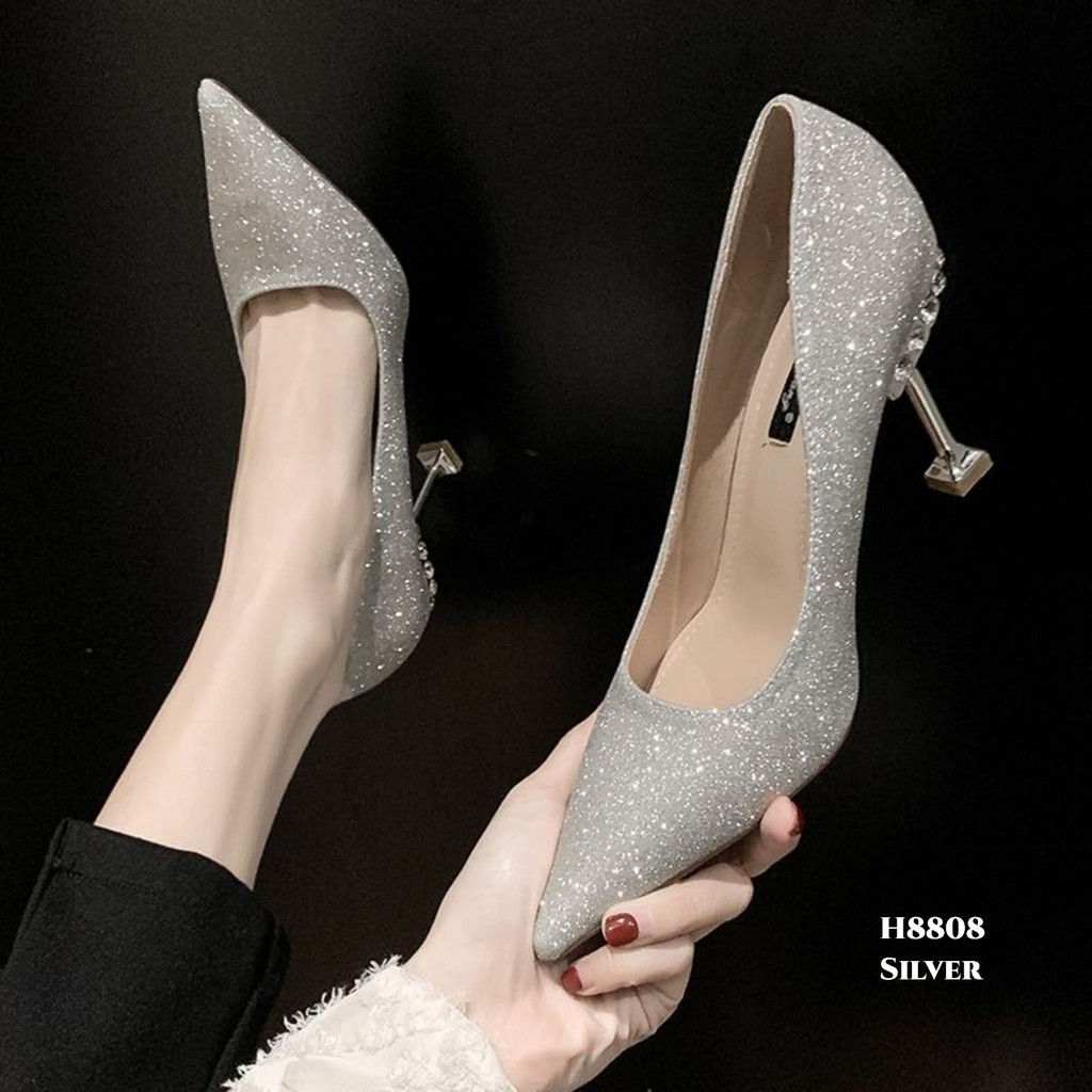 PRF SEPATU HEELS STILETTO DIAMOND KOREA WANITA H8808