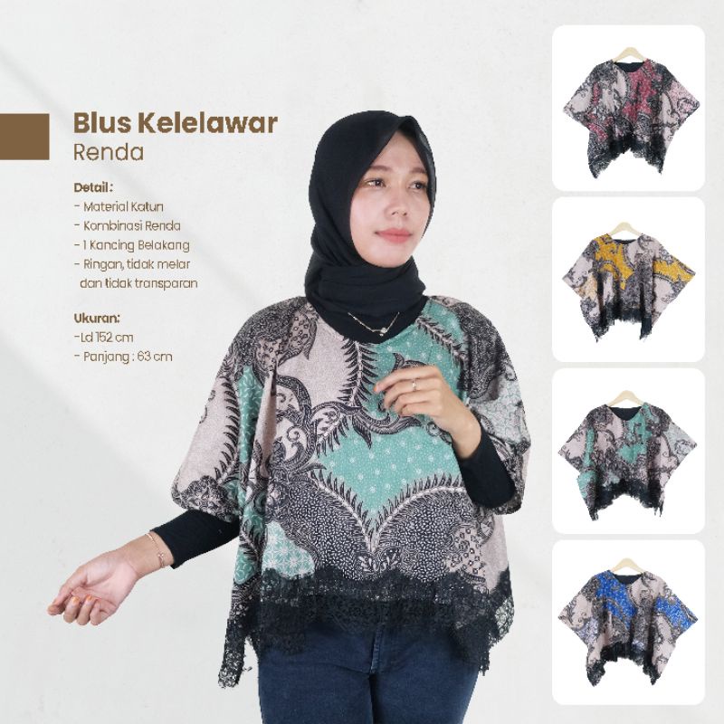 Blus Kelelawar Renda Batik - NairaBatik