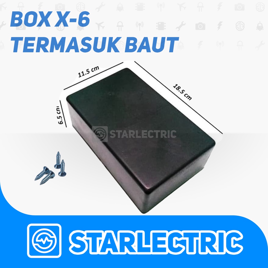 Box Hitam X6 Kotak Plastik Casing Komponen X-6