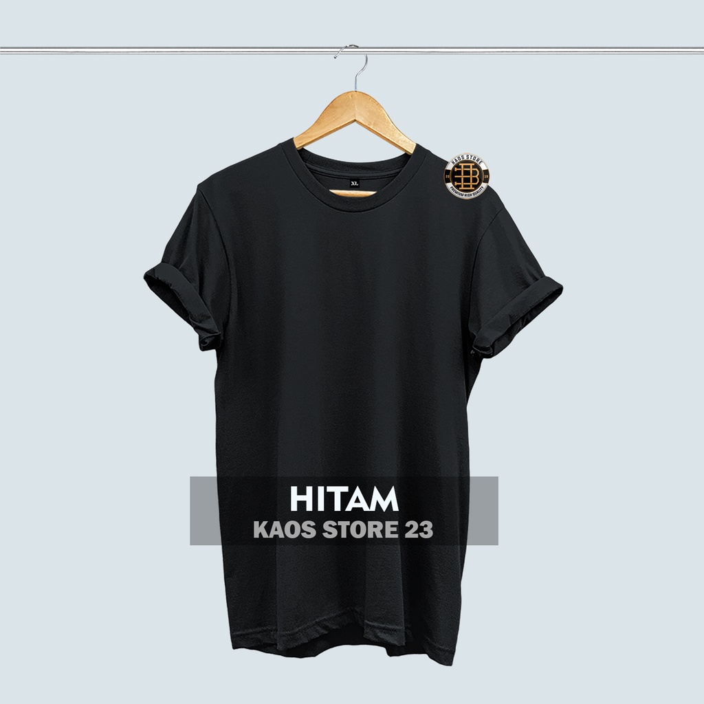 KAOS POLOS PRIA COTTON COMBED 30S-Hitam
