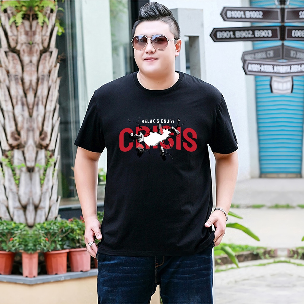 Baju Kaos Pria Jumbo Crisis Tshirt Bigsize XL XXL Distro DTF