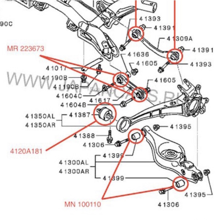 BUSHING ARM INDEPENDENT KARET BOS BUSH SAYAP BELAKANG OUTLANDER