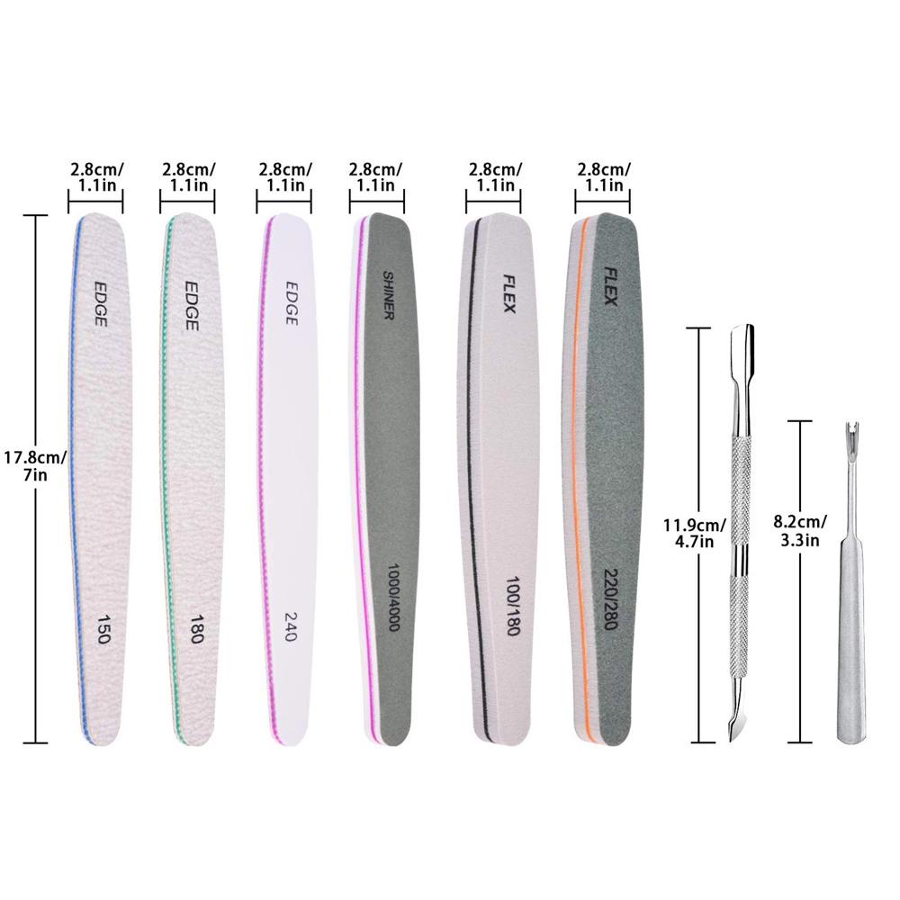 AUGUSTINA Agustina Kikir Kuku Wanita 8Pcs /set Smoothing Gel Buffing Polishing Surface Nail Art Care Tools