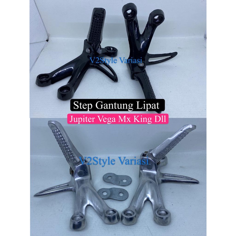 Footstep Gantung Lipat Chrome Hitam Full Black Step FU Jupiter Vega Dll Pijakan Kaki Set Kiri Kanan