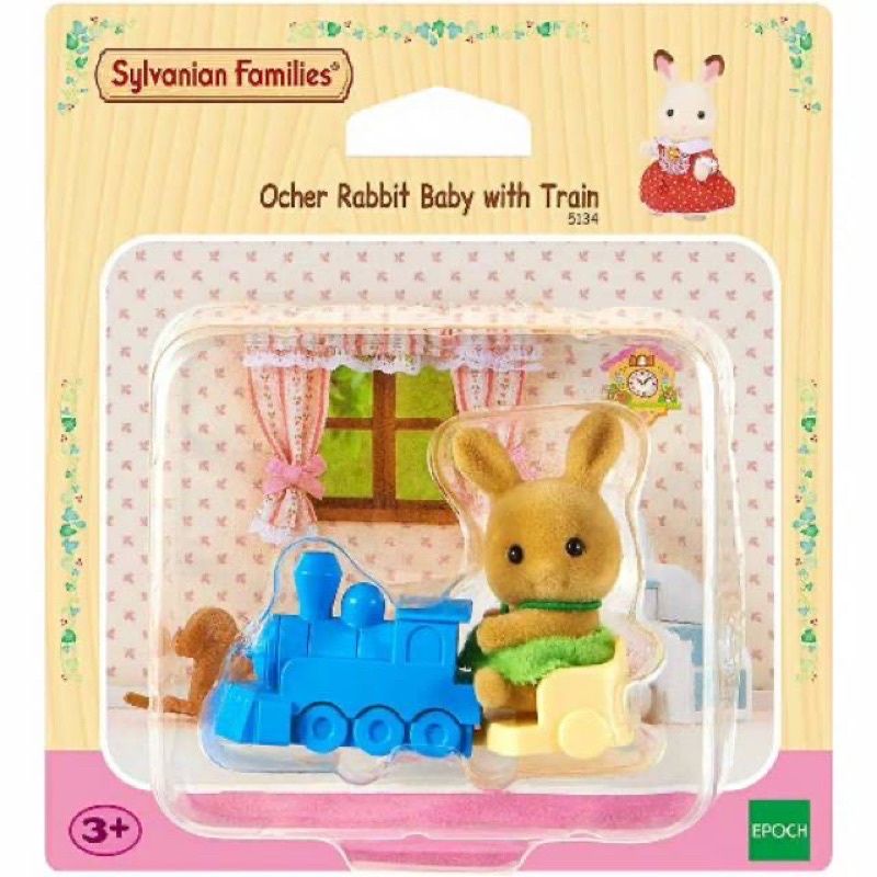 Sylvanian Families - Orcher Rabbit Baby with Train - Original Sylvanian