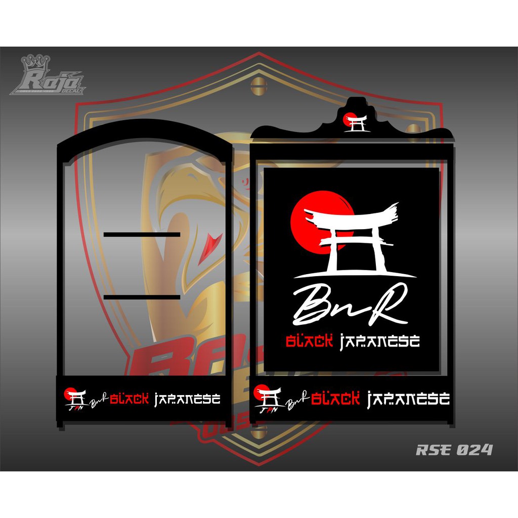 Stiker Decal Sangkar Burung Model Koper_Stiker Sangkar Dessain BnR Black Japanese