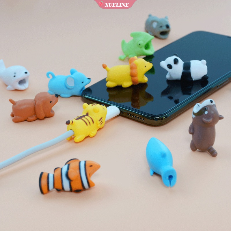 Pelindung Kabel Data / Charger USB Bentuk Kartun Hewan Lucu Untuk iPhone