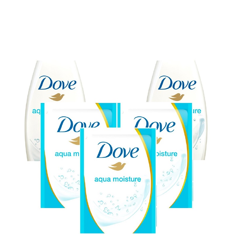 [Paket] Dove Sabun Mandi Aqua Moisture Botol 400ml + Refill 400ml