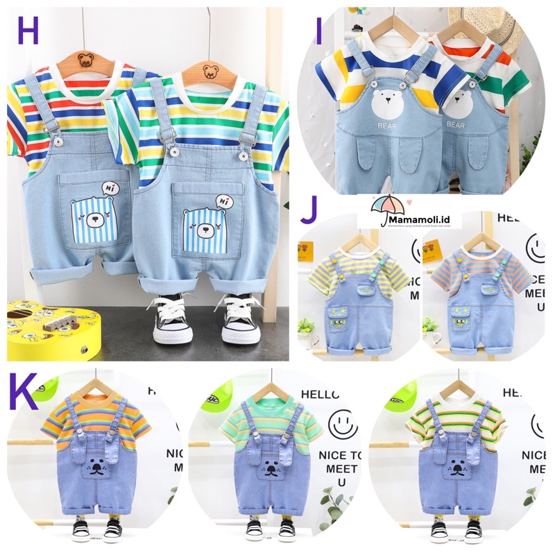 setelan  baju overall jeans anak laki laki kualitas bagus premium import