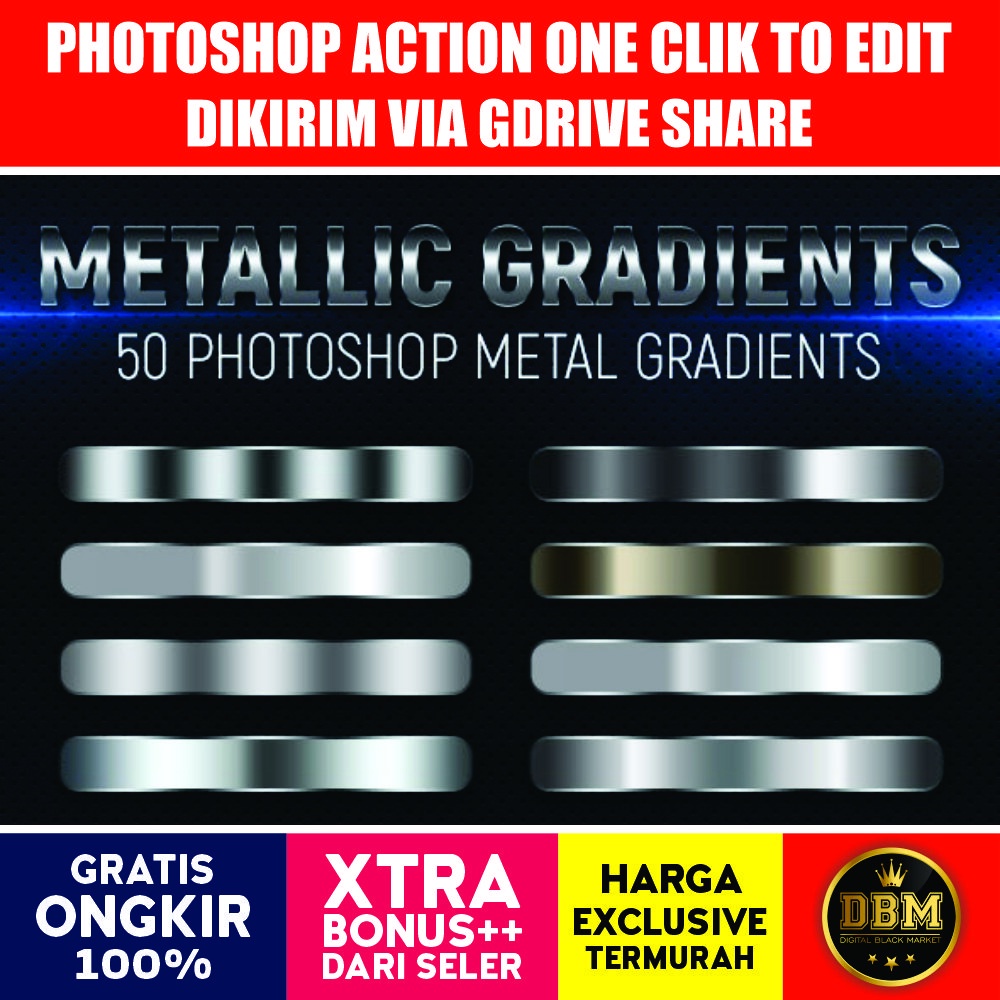 50 Metal Gradients - Photoshop Action