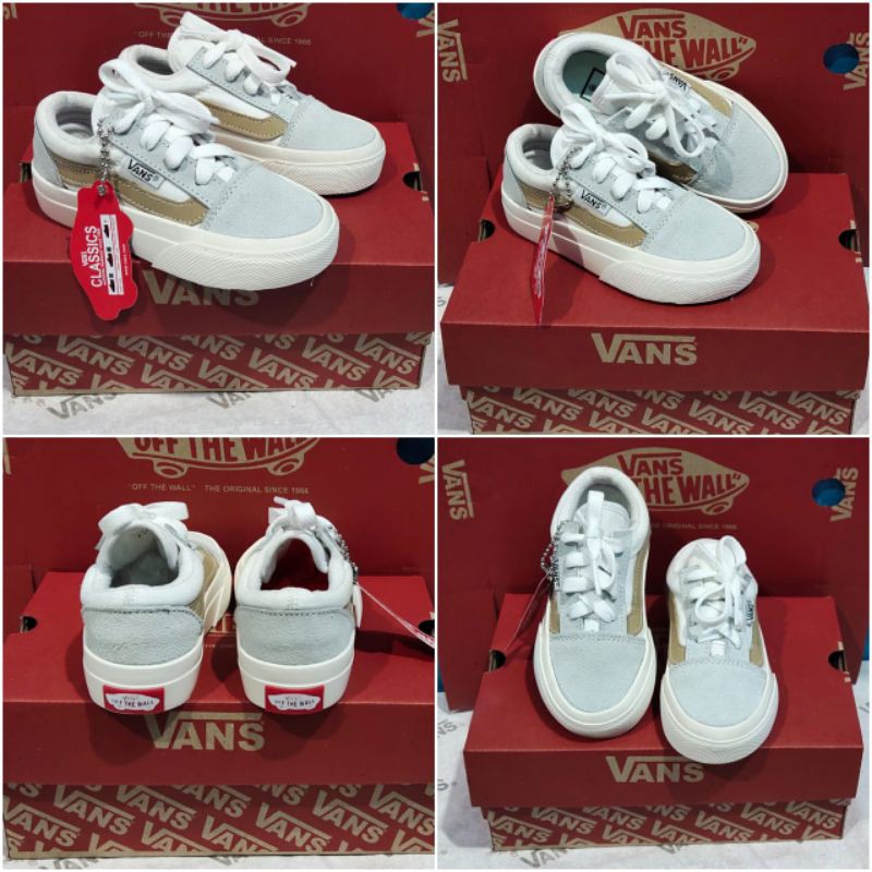 SEPATU V4NS ANAK OLDSKOOL ABU PUTIH LIS COKALT OG SEPATU ANAK LAKI LAKI SEPATU ANAK PEREMPUAN
