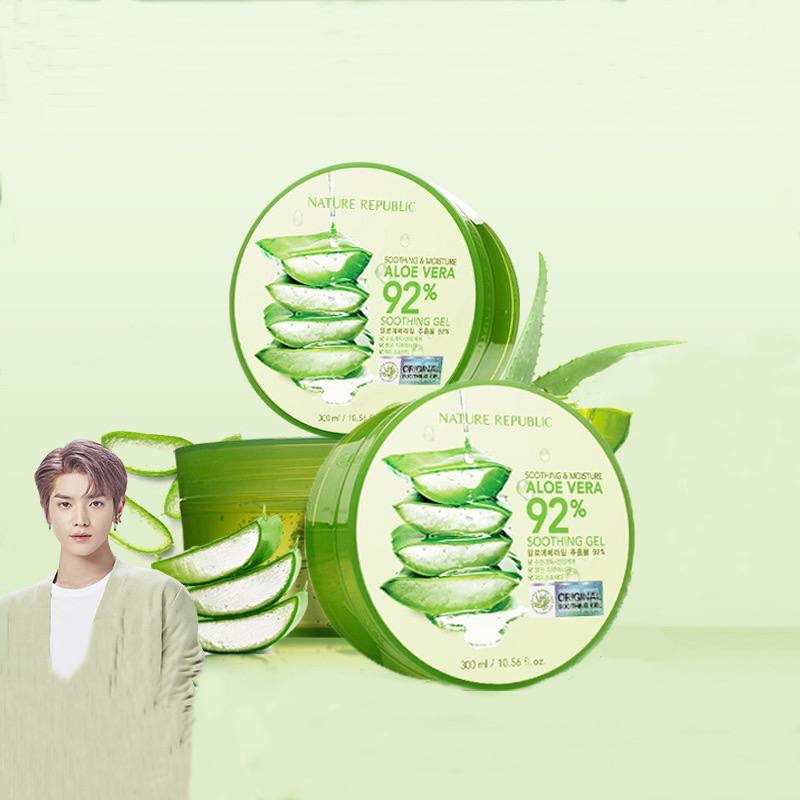 NATURE REPUBLIC Aloe vera 92% soothing gel-300ML ORIGINAL SEGEL HOLOGRAM