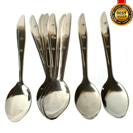 Sendok Makan Stainless 18 cm Sendok Motif Bintang - sendok makan tebal motif bintang stainless