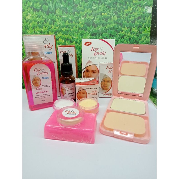 Paket Cream Fair &amp; Lovely 5in1 Original ( Cream + Toner + Serum + Sabun + Bedak ) fair lovely