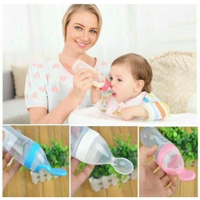 Ruzain Mall | Sendok Makan Bayi MPASI | Botol Silicone Baby Feeding Bottle 90 ML | Botol MPASI Bayi