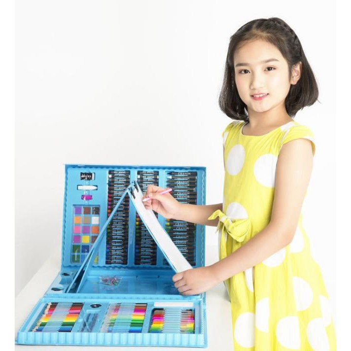

(PERALATAN MENGGAMBAR) KERAYON ISI 208 PCS PAINTING SET - ALAT MEWARNAI ANAK - COLOURING SET - BIRU