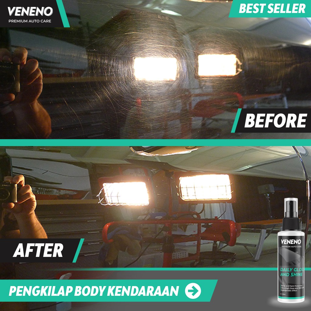 PAKET BEST SELLER : Veneno Ultimate Nano Coating &amp; Daily Gloss And Shine