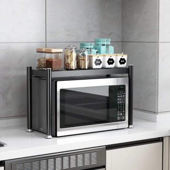 Rak Dapur Microwave Micro Wave Oven Meja Mini Pendek Stainless Steel