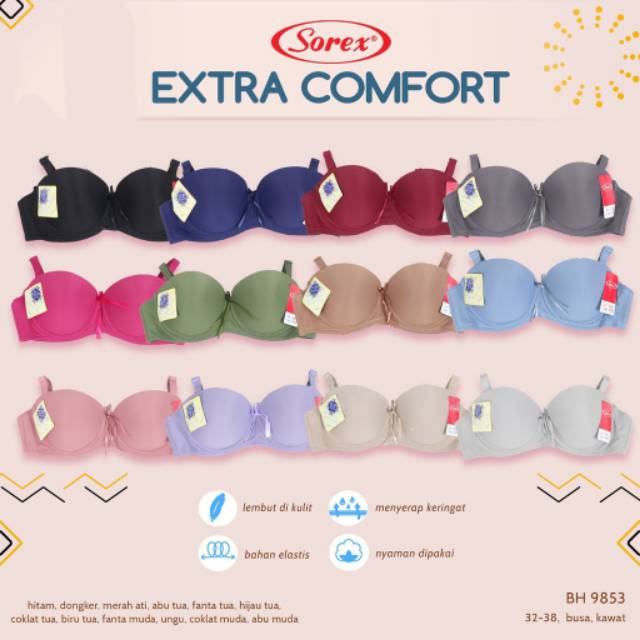 SOREX Bra HALF CUP 9853 Busa Tipis Pakai Kawat Original