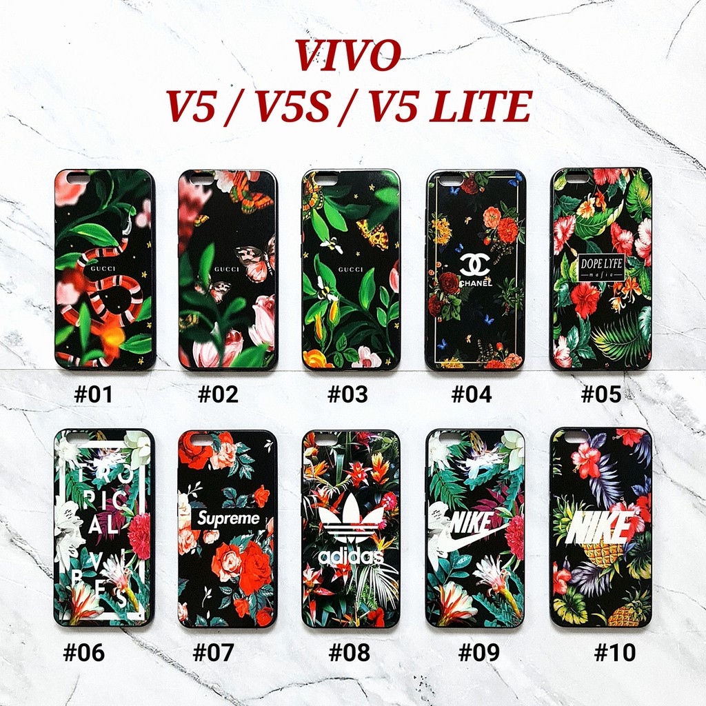 VIVO V5 V5S V5 LITE  V7  V9  Y71 - FLOWER Soft Hard Case Full UV Glossy