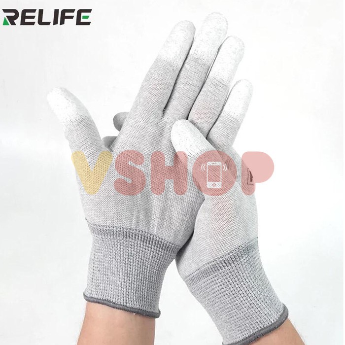 ANTI-STATIC FINGER COATED GLOVES RELIFE RL-063 SARUNG TANGAN ANTI SLIP