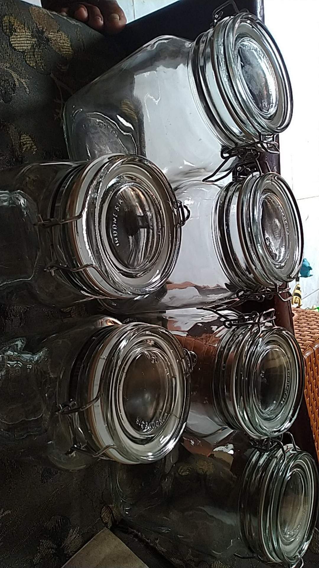 Toples Kaca Kedap Udara 1000 Ml / 1 Liter Pengait Jepit Hermetico