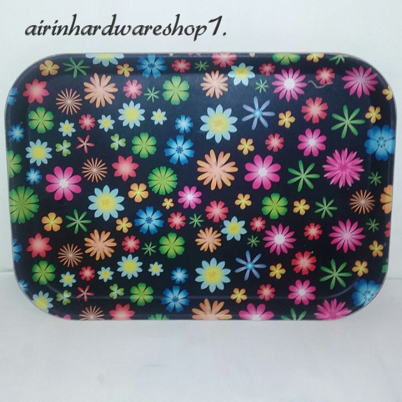 Cuci Gudang Nampan Plastik Persegi Fiber Motif Bunga Tebal LRRxo0EHBZwDDLm