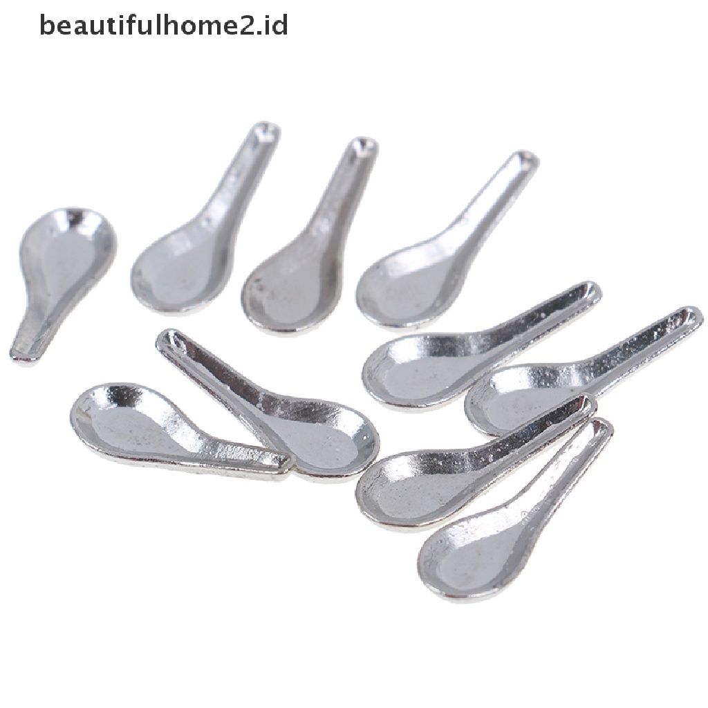 (Beautifulhome2.Id) 10pcs Miniatur Sendok Sup Skala 1: 12 Untuk Aksesoris Rumah Boneka