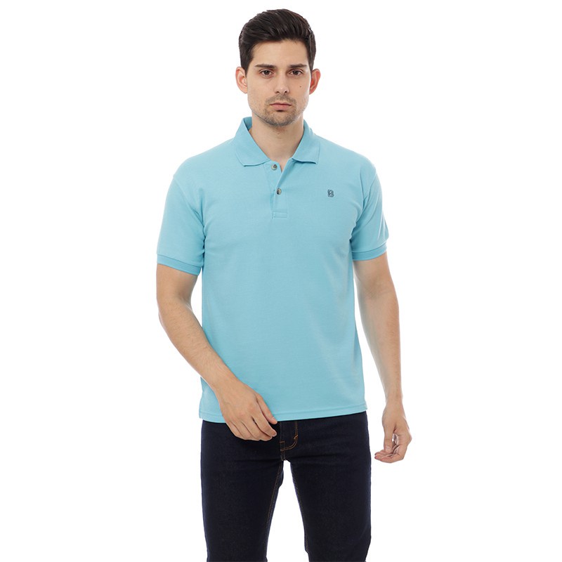 BlueButton Classic Men Embroidery PoloShirt Ocean Blue