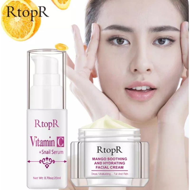 Rtopr glowing set mango hydrating cream 35gr + serum snail vit c 20ml