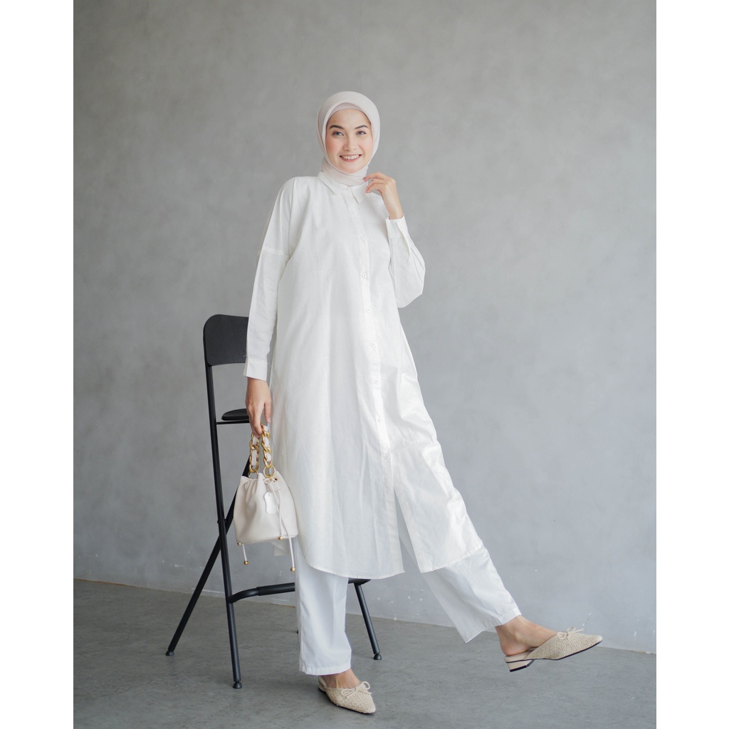 Dwyne tunik / kemeja wanita linen