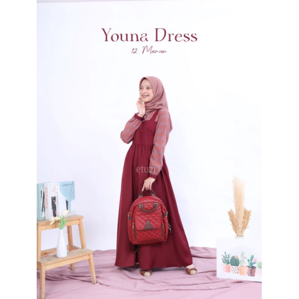 Etuzi Hijab Baju Muslim Gamis Syari Youna Dress