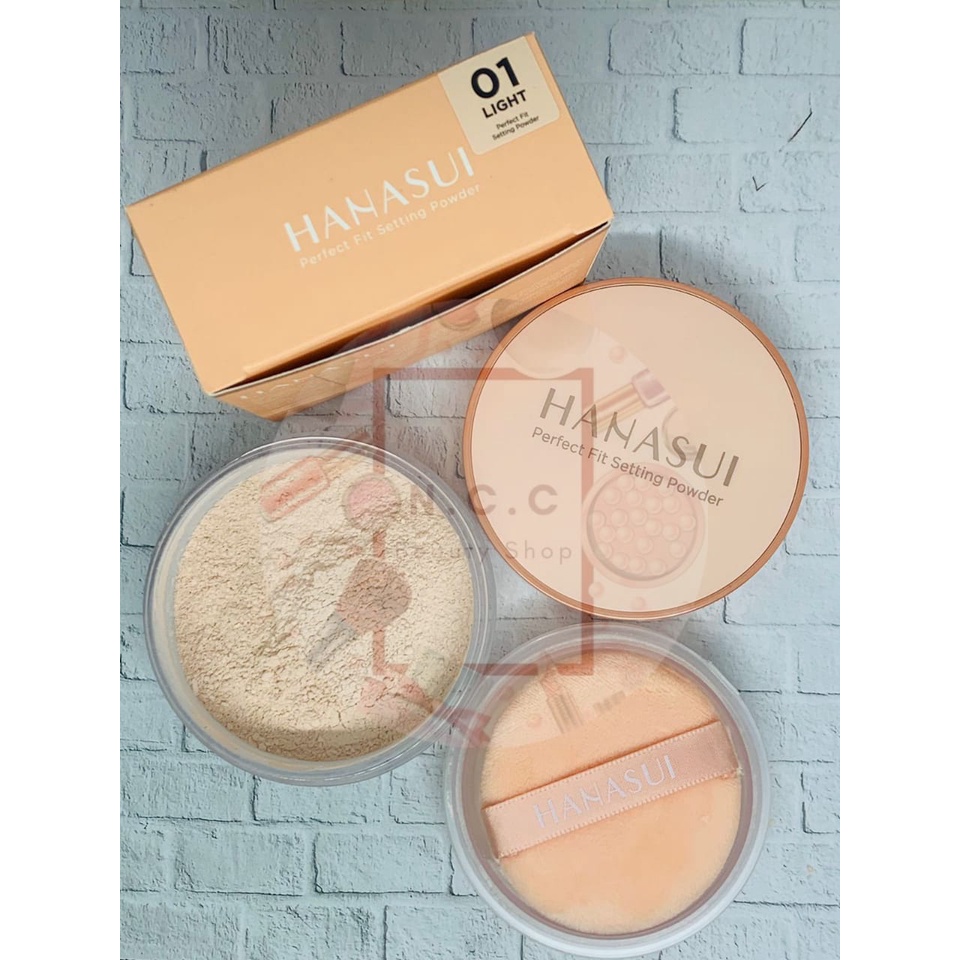 ^ KYRA ^ Hanasui Perfect Fit Setting Powder Bedak Tabur Make up Kosmetik Wajah - Netto 12 gr