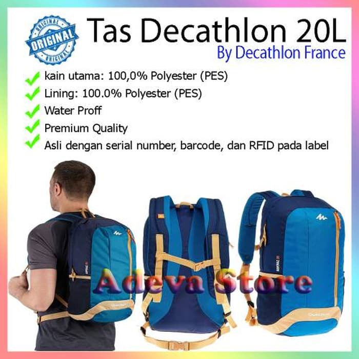 Kekinian Tas curier decathlon quechua 20L/tas hiking quechua arpenaz