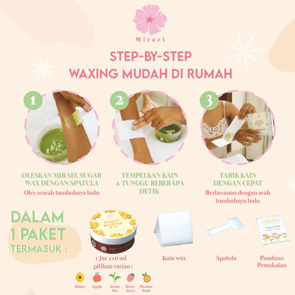 MIRAEL Sugar Waxing Kit Sugar Wax Hair Removal Penghilang Pencukur cukur cabut Bulu Rambut Ketiak