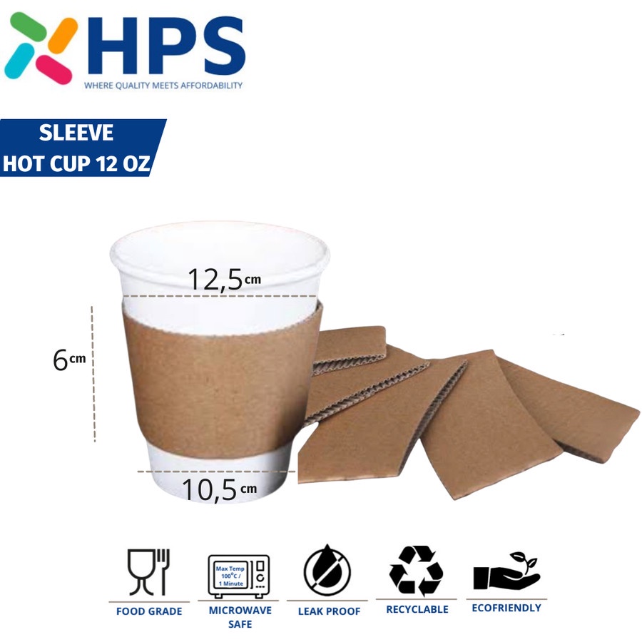 Sleeve Hot Cup Kertas Penahan Panas Pegangan Paper Pelindung Gelas Kertas Anti Panas