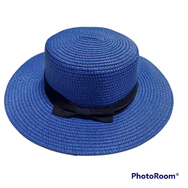 Boather hat anak BH2 / Topi bulat anak / Topi pantai anak / Topi papper anak-Biru elektrik