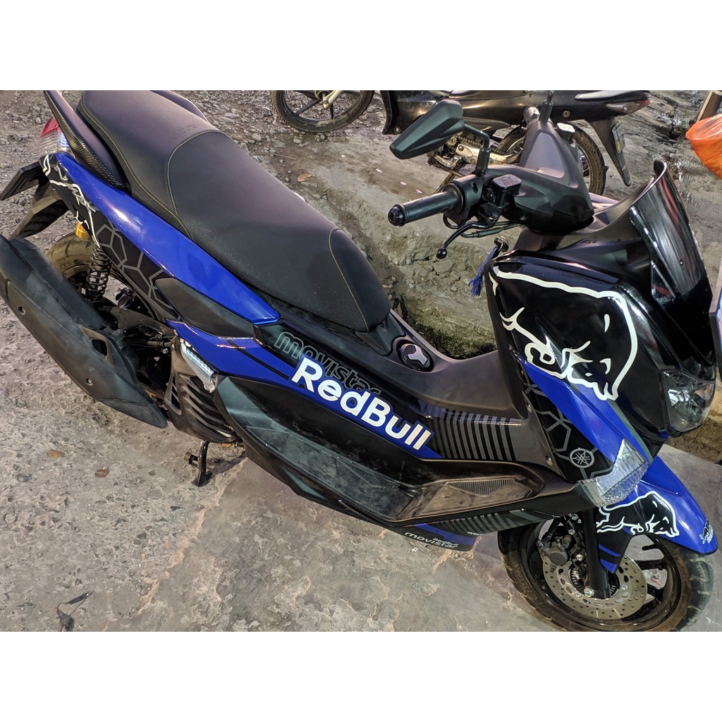 Stiker Nmax Decal Full Body Nmax Premium White and Black RedBull Doff DNKZ